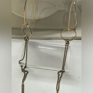 Gold tone circle drop multi chain dangle ear-wires DESIGNED BY LAWANNA MOLSBEE
